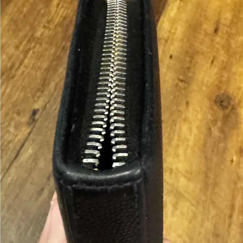 Saint Laurent Black Pebbled Leather Long Zippy Wallet - Full Inclusion - Picture 7 of 14